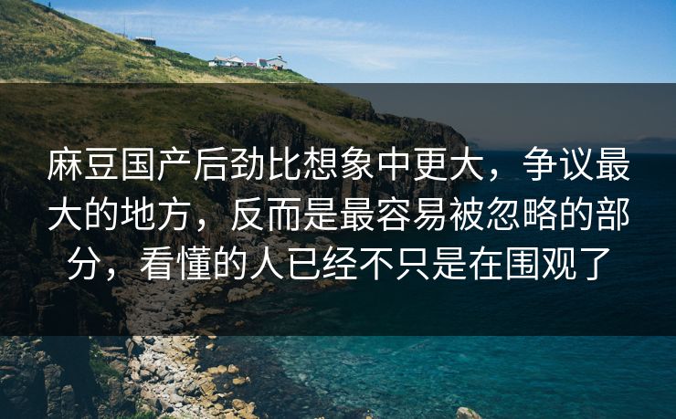 麻豆国产后劲比想象中更大，争议最大的地方，反而是最容易被忽略的部分，看懂的人已经不只是在围观了