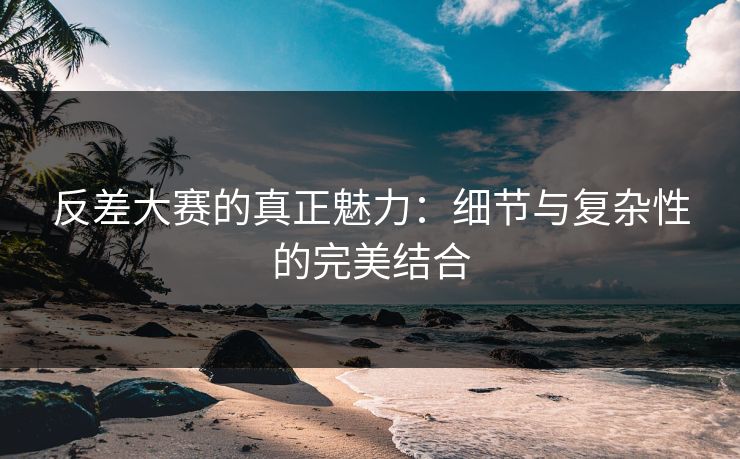 反差大赛的真正魅力：细节与复杂性的完美结合